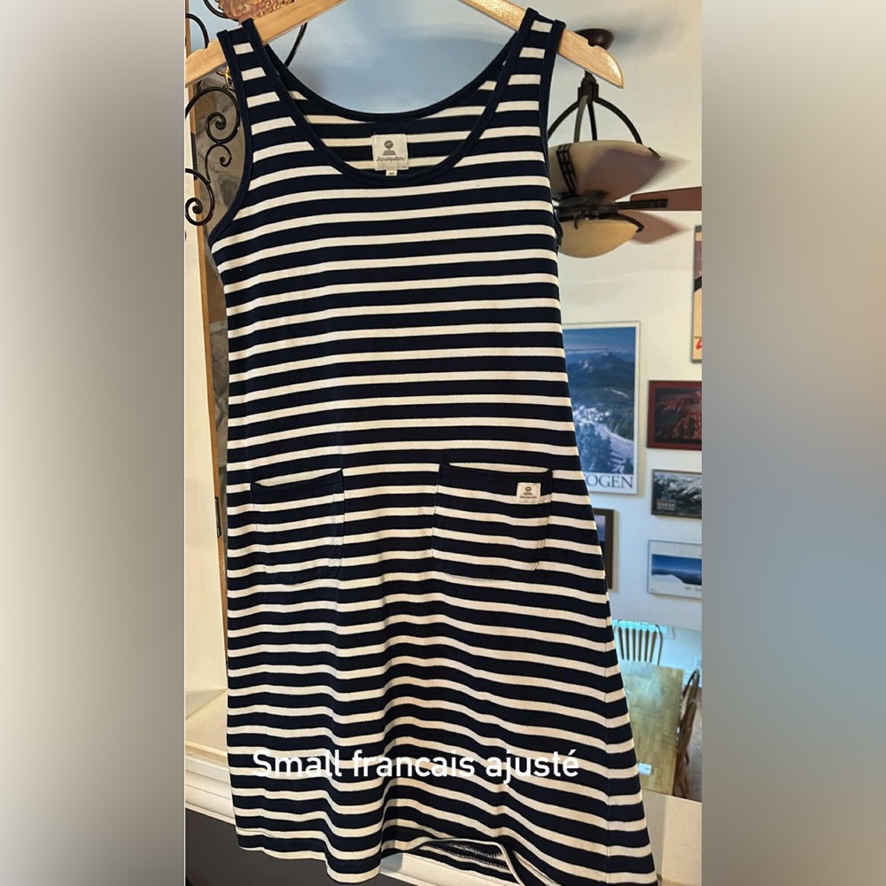 Striped Navy and White Mini Dress